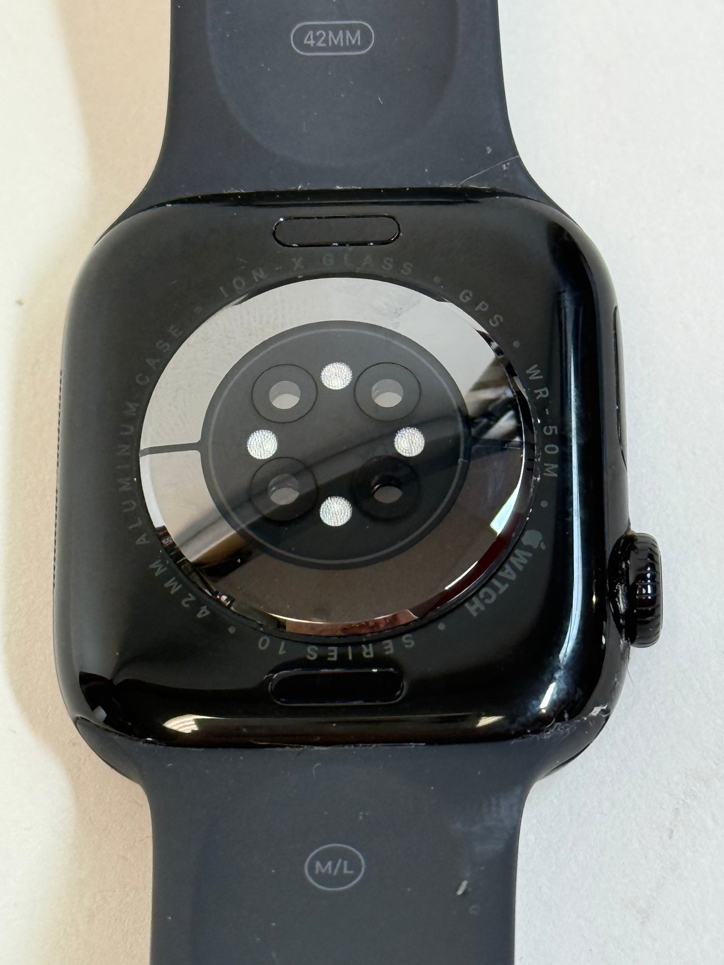 GPS Only Apple Watch Series 10 42MM Jet Black Aluminum Black Sport Band A2997