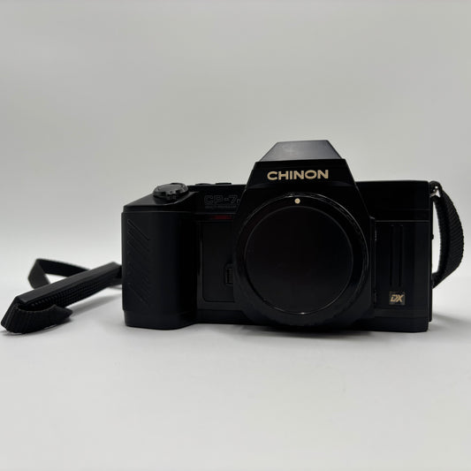 CHINON CP-7m 35MM Film Camera W/Kalimar 175A Flash Black