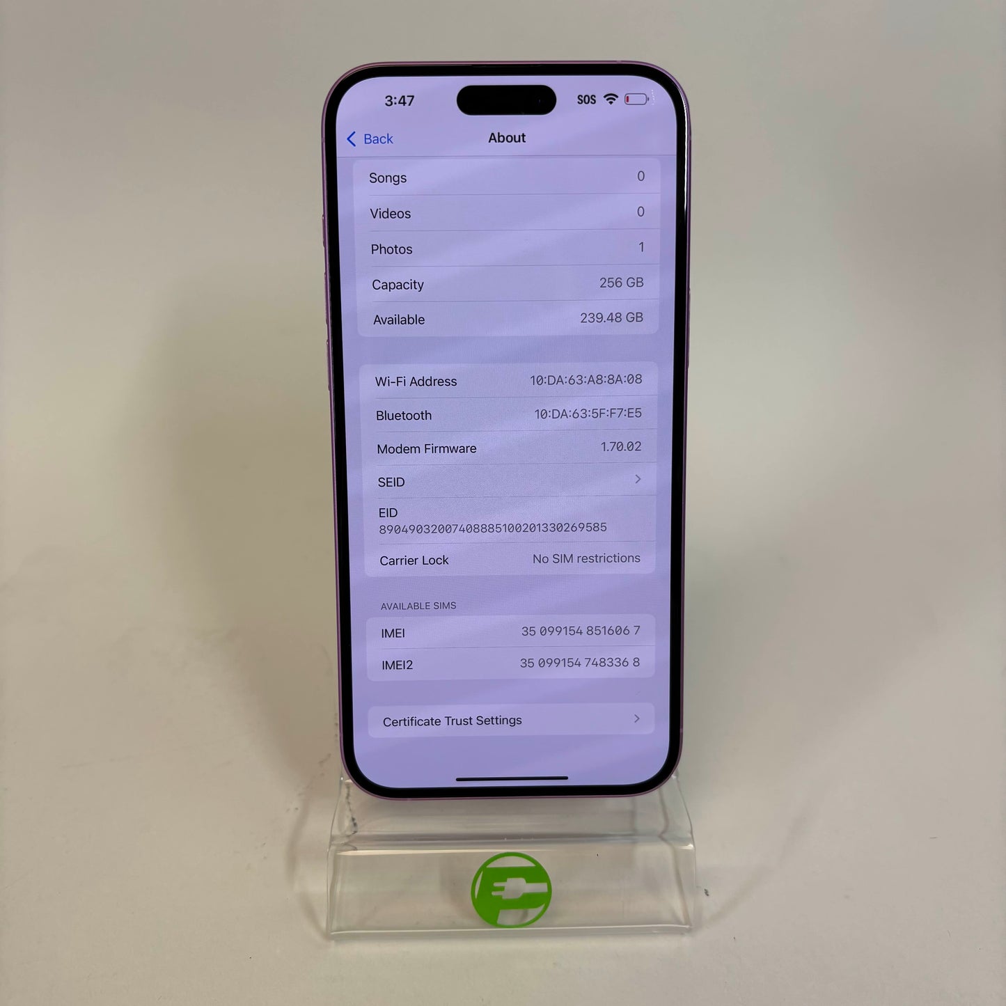 Unlocked Apple iPhone 16 Plus 256GB Pink MXV13LL/A