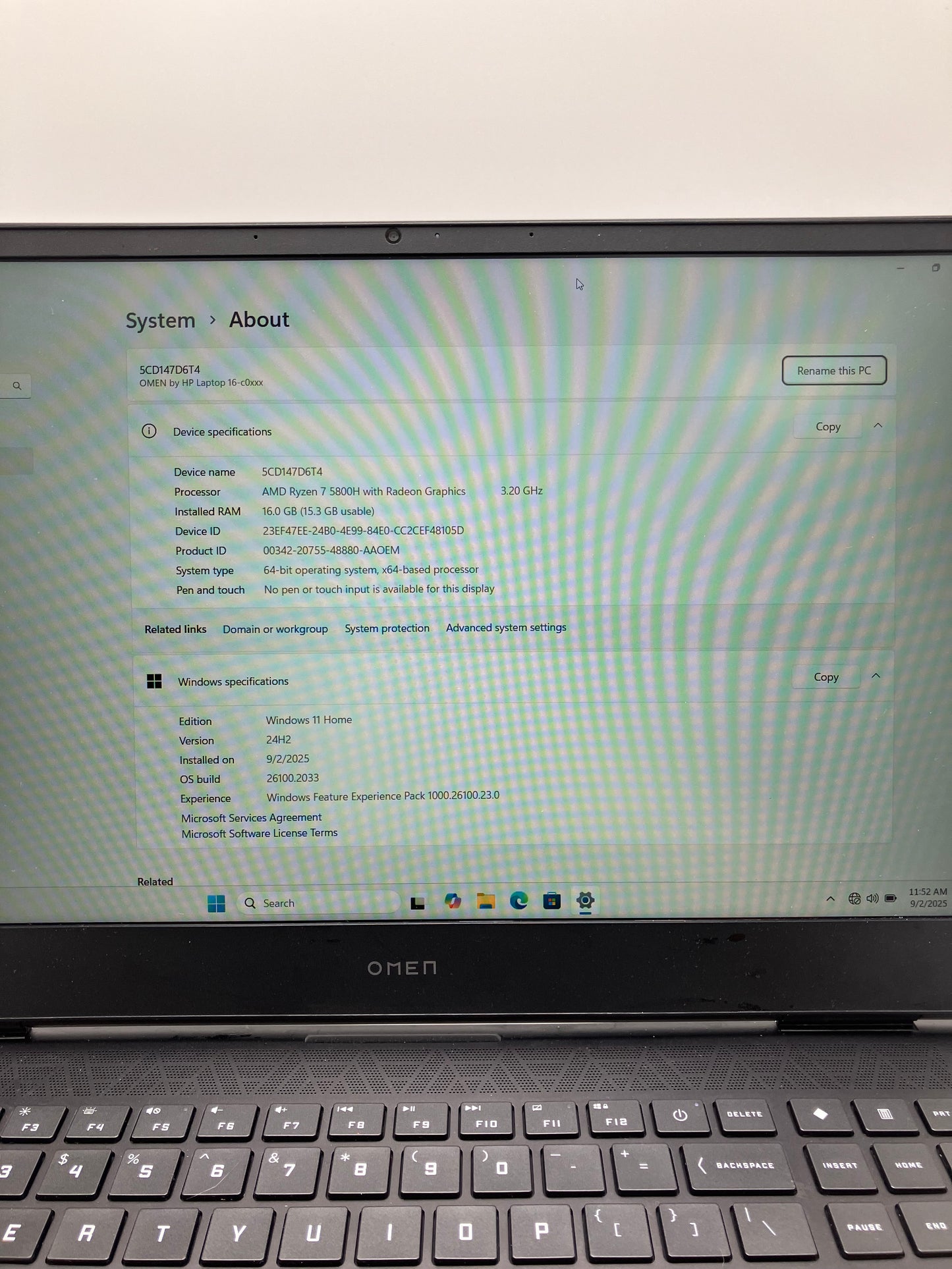HP 16-c0xxx X64 16.1" Ryzen 7 5800H 3.2GHz 16GB RAM 1TB SSD Radeon 6600 RXM